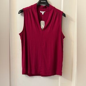 NWT LOVELY DEEP RED SLEEVELESS TOP